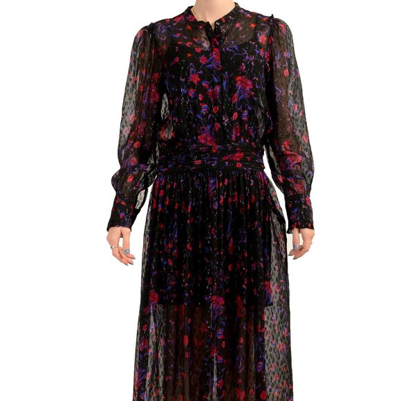 Hugo Boss Women's "Denalea" Floral Print See Through Fit&Flare Dress US 2 IT 38 - Picture 1 of 6
